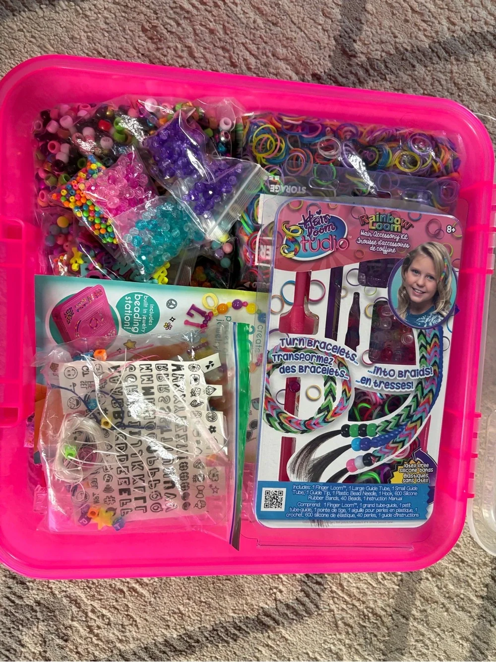 Pink Clear Plastic Craft Storage Box